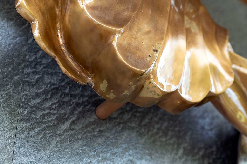 Before — close-up of surface staining and paint damage on wing