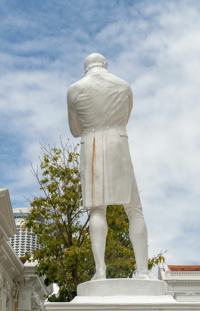 Before — rust staining running down the rear of the jacket and leg